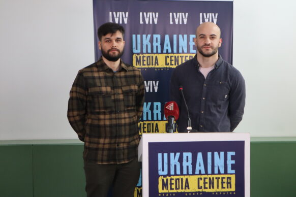 Андрій Гривняк, координатор проєкту #SaveMariupolHeritage і Юрій Преподобний, координатор проєкту #SaveUkrainianHeritage